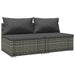 2 Piece Garden Lounge Set With Cushions Poly Rattan Grey