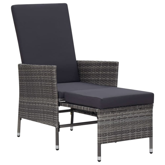 2 Piece Garden Lounge Set With Cushions Poly Rattan Grey