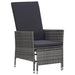 2 Piece Garden Lounge Set With Cushions Poly Rattan Grey