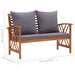 2 Piece Garden Lounge Set With Cushions Solid Acacia Wood