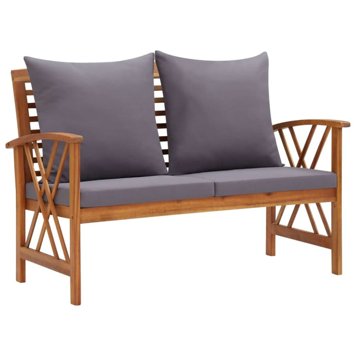 2 Piece Garden Lounge Set With Cushions Solid Acacia Wood