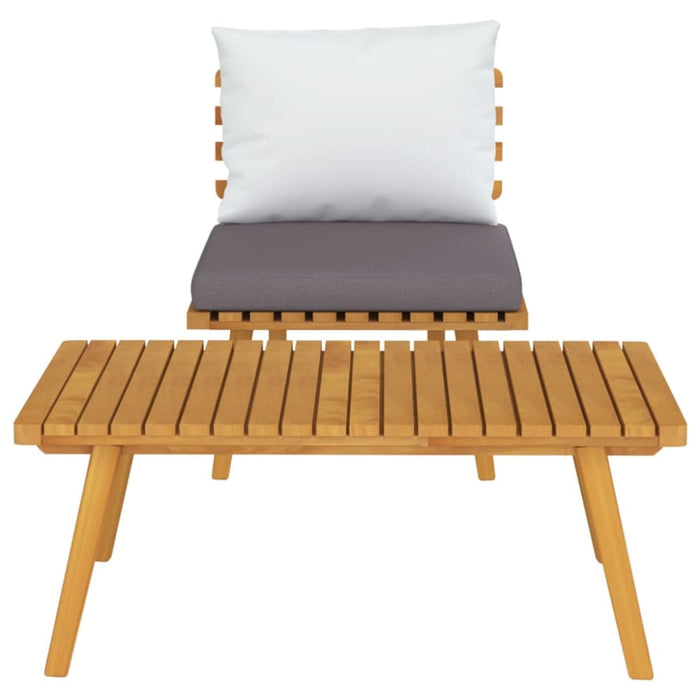 2 Piece Garden Lounge Set With Cushions Solid Acacia Wood