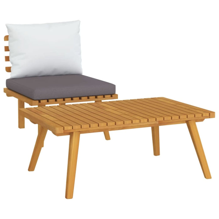 2 Piece Garden Lounge Set With Cushions Solid Acacia Wood