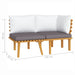 2 Piece Garden Lounge Set With Cushions Solid Acacia Wood