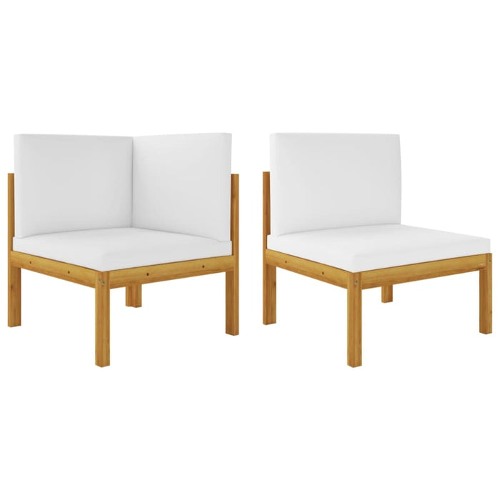 2 Piece Garden Lounge Set With Cushions Solid Acacia Wood