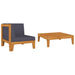 2 Piece Garden Lounge Set With Cushions Solid Acacia Wood