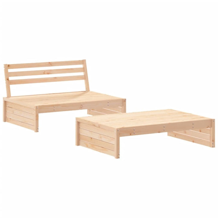 2 Piece Garden Lounge Set With Cushions Solid Wood Tonlotb