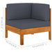 2 Piece Garden Lounge Set With Dark Grey Cushions Acacia