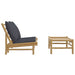 2 Piece Garden Lounge Set With Dark Grey Cushions Bamboo