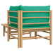 2 Piece Garden Lounge Set With Green Cushions Bamboo Tlxxkx