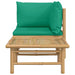 2 Piece Garden Lounge Set With Green Cushions Bamboo Tlxxkx