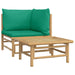 2 Piece Garden Lounge Set With Green Cushions Bamboo Tlxxkx