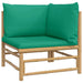 2 Piece Garden Lounge Set With Green Cushions Bamboo Tlxxkx