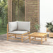 2 Piece Garden Lounge Set With Light Grey Cushions Bamboo