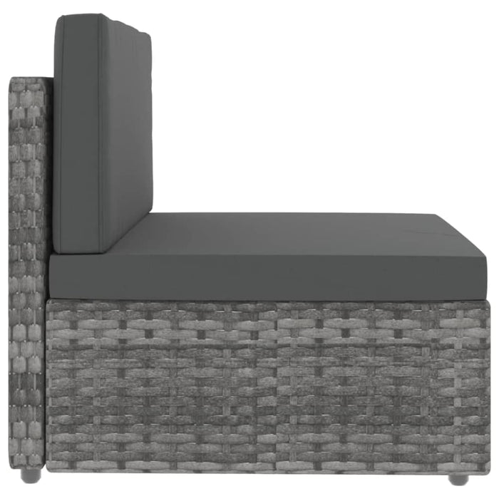 2 Piece Garden Lounge Set Poly Rattan Grey Akpxx