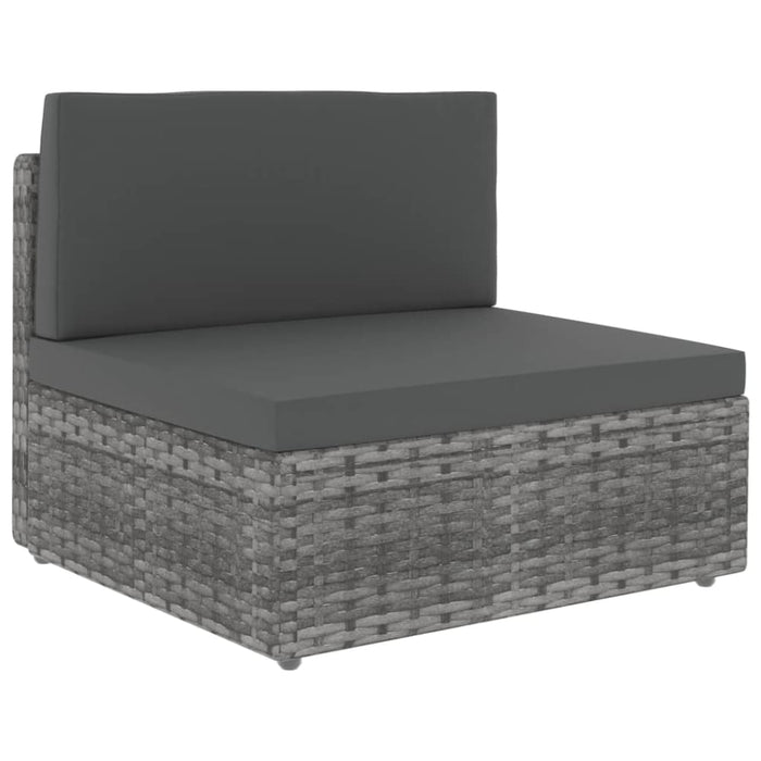 2 Piece Garden Lounge Set Poly Rattan Grey Akpxx