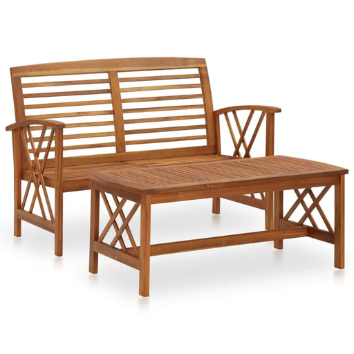 2 Piece Garden Lounge Set Solid Acacia Wood Tobxix