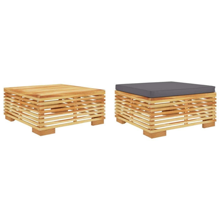 2 Piece Garden Lounge Set Solid Wood Teak Tokoib