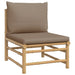 2 Piece Garden Lounge Set With Taupe Cushions Bamboo Tlxxna