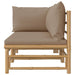 2 Piece Garden Lounge Set With Taupe Cushions Bamboo Tlxxna