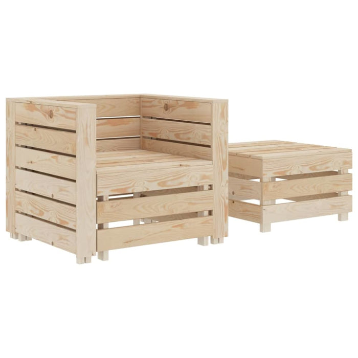 2 Piece Garden Pallet Lounge Set Wood Aktal