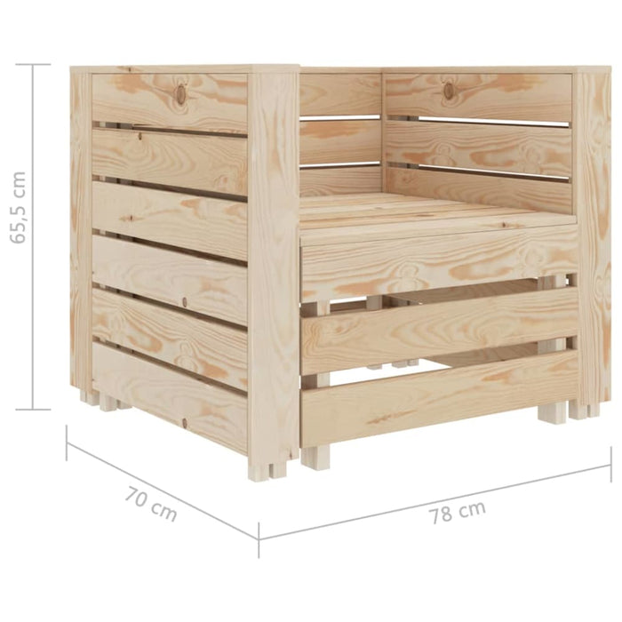 2 Piece Garden Pallet Lounge Set Wood Aktal