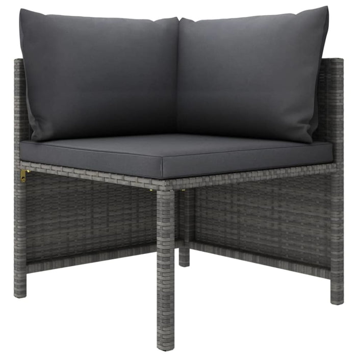 2 Piece Garden Sofa Set With Cushions Grey Poly Rattan