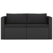 2 Piece Garden Sofa Set With Cushions Poly Rattan Black