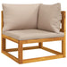 2 Piece Garden Sofa Set With Cushions Solid Wood Acacia