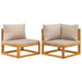 2 Piece Garden Sofa Set With Cushions Solid Wood Acacia