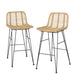 2-piece Outdoor Bar Stools Wicker Dining Chair Bistro Patio