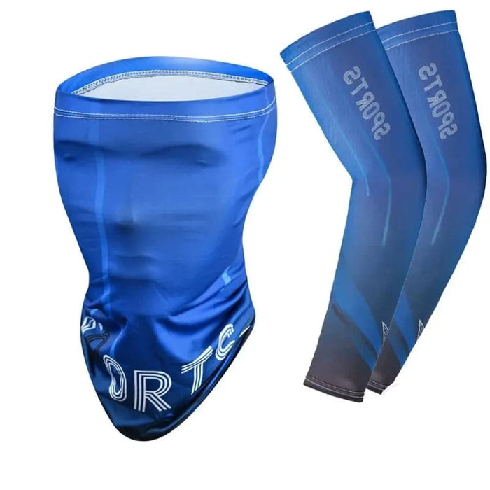 2 Piece Summer Arm Sleeve And Mask Set For Uv Protection