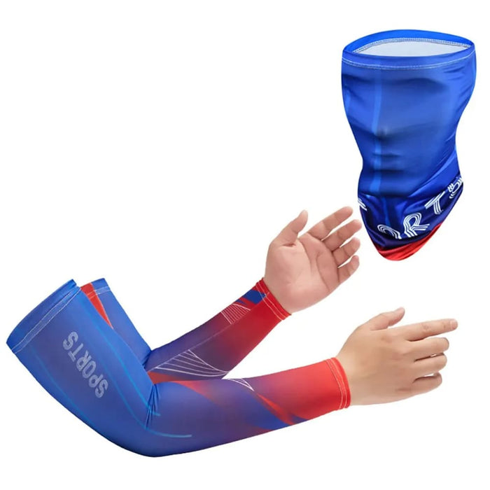 2 Piece Summer Arm Sleeve And Mask Set For Uv Protection