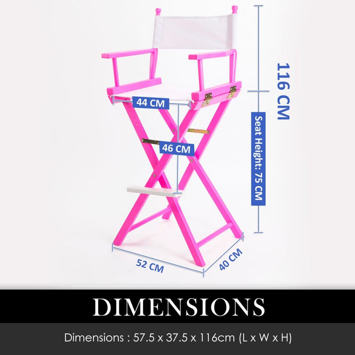 2 Set Pink Folding Tall Chair Dark Humor Movie Director 75cm