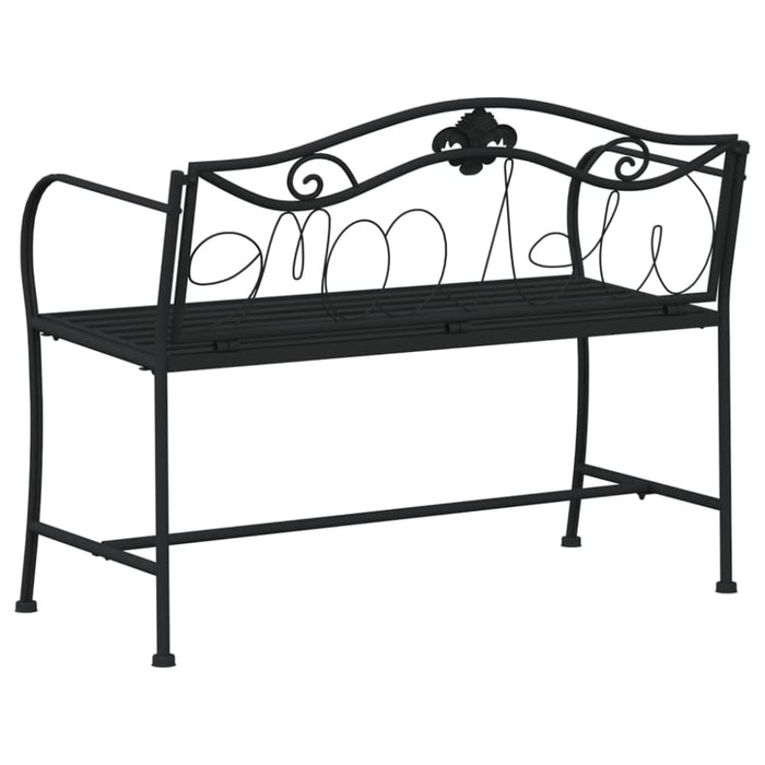 2-seater Garden Bench 104 Cm Black Steel Tonnto