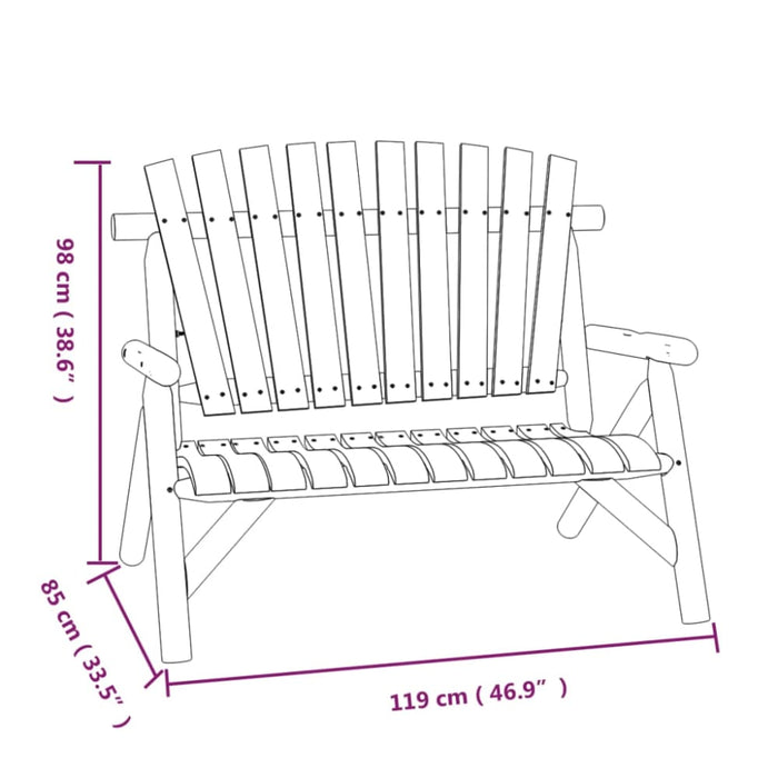 2-seater Garden Bench 119x85x98 Cm Solid Wood Spruce Tlttan