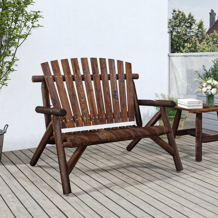 2-seater Garden Bench 119x85x98 Cm Solid Wood Spruce Tlttan