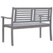 2-seater Garden Bench 120 Cm Grey Solid Eucalyptus Wood