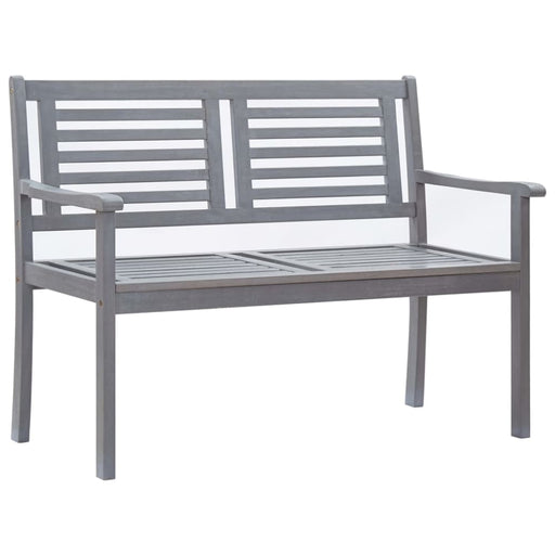 2-seater Garden Bench 120 Cm Grey Solid Eucalyptus Wood