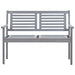 2-seater Garden Bench 120 Cm Grey Solid Eucalyptus Wood