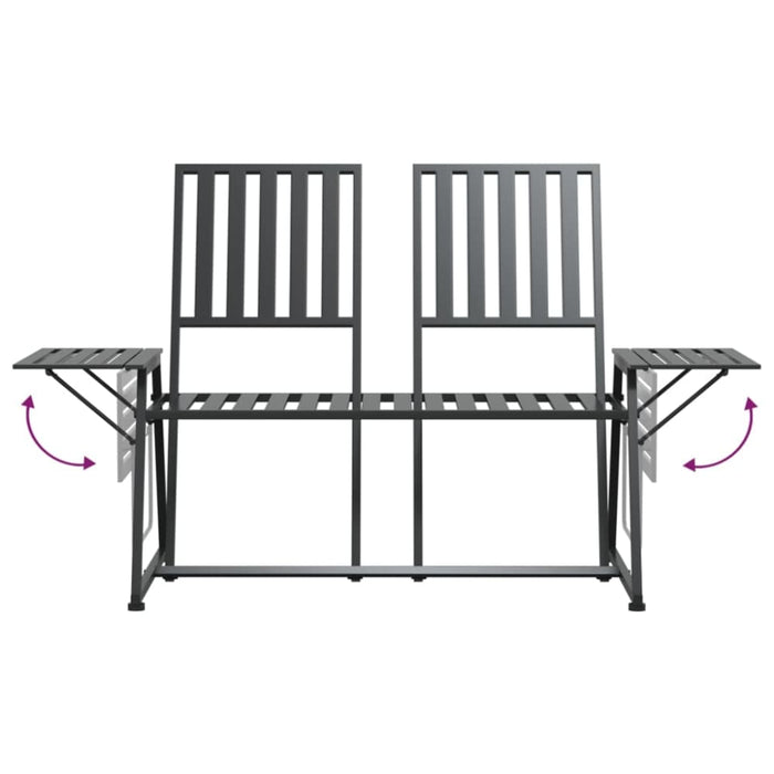 2-seater Garden Bench 165 Cm Black Steel Tonnok