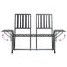 2-seater Garden Bench 165 Cm Black Steel Tonnok