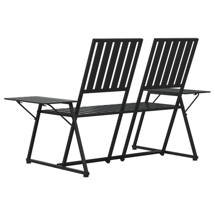 2-seater Garden Bench 165 Cm Black Steel Tonnok