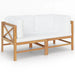 2-seater Garden Bench With Cream Cushions Solid Teak Wood