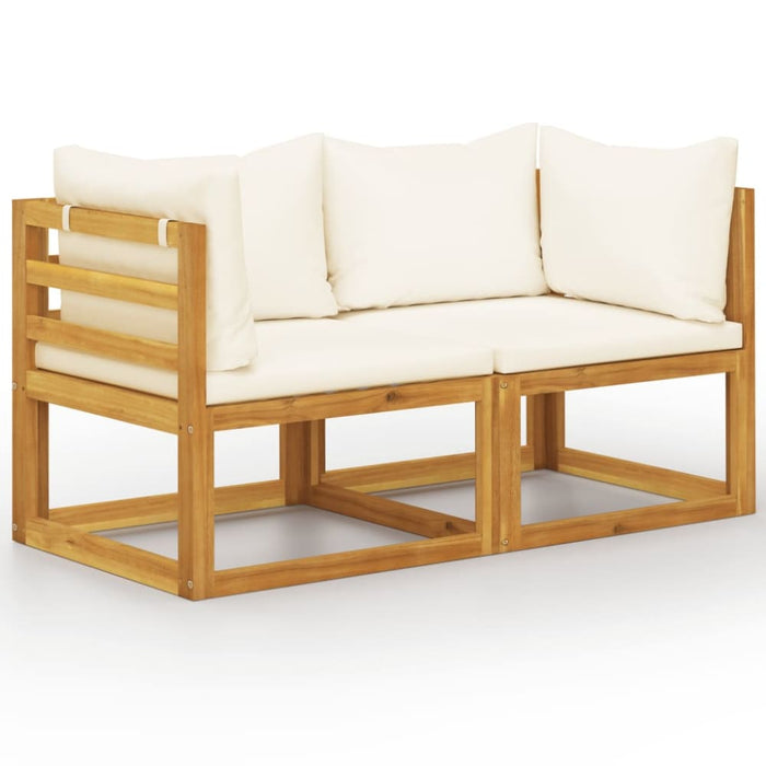 2-seater Garden Bench With Cream White Cushions Tblnnpx