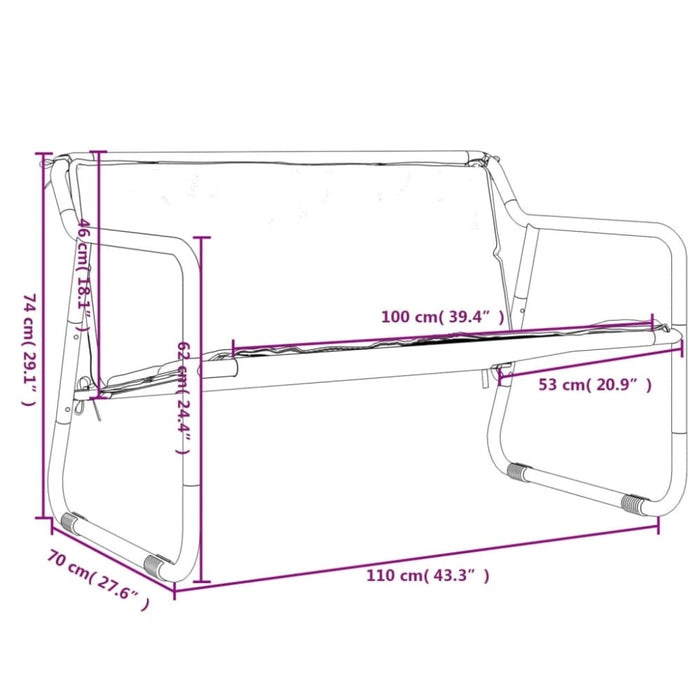 2-seater Garden Bench With Cushion Anthracite Steel Tlaobl