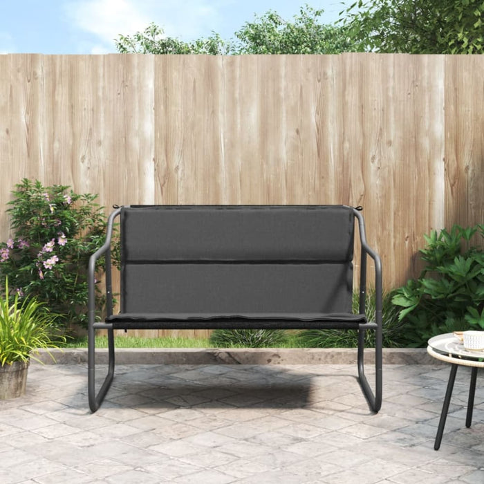 2-seater Garden Bench With Cushion Anthracite Steel Tlaobl