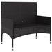 2-seater Garden Bench With Cushions Black Poly Rattan Tokann