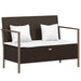 2-seater Garden Bench With Cushions Brown Poly Rattan Tlaoot