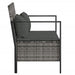 2-seater Garden Bench With Cushions Grey Poly Rattan Tlaooo